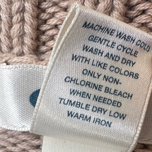 Vintage Old Navy Cable Knit Sweater 100% Cotton 3/4 Sleeves Size Medium Tan - Picture 6 of 15